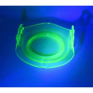 LE Smith Uranium Glass Mount Pleasant Green Double Handle Rolled Bon Bon Candy